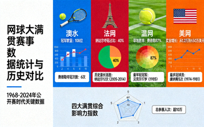 网球大满贯赛事数据统计与历史对比图表